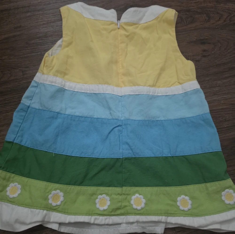 Girls Colorblock Daisy Trim Summer Top
